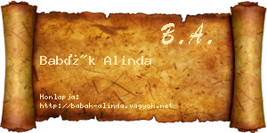 Babák Alinda névjegykártya